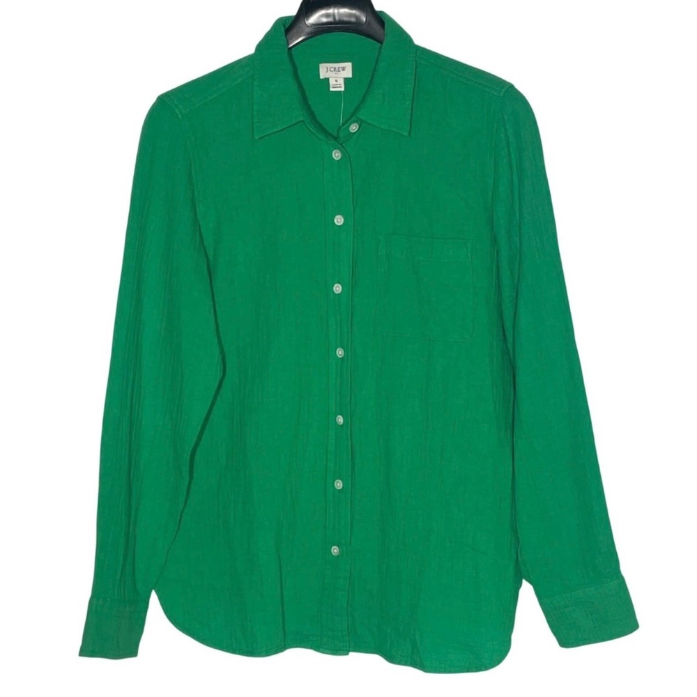 J. Crew Vibrant Green Casual Button-Down Shirt